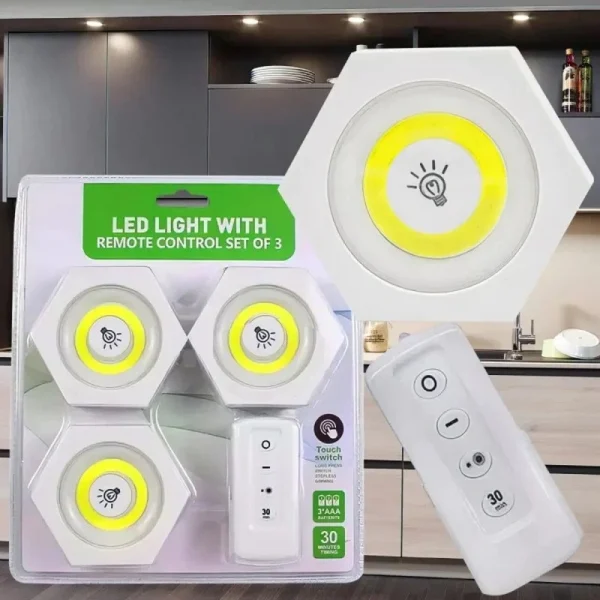 LED زیر کابینتی ریموت دار مجموعه 3عددی
