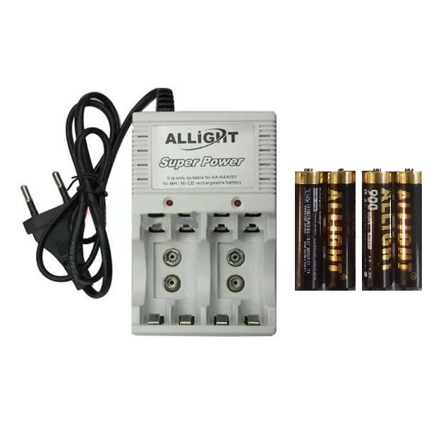 شارژر باتری ALLIGHT به همراه 4 عدد باتری شارژی قلمی شارژر باتری ALLIGHT به همراه 4 عدد باتری شارژی قلمی